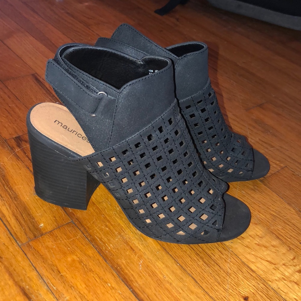 Black laser cut booties